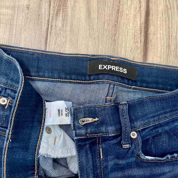 Express Mid Rise Stretch Jean Leggings 2S - Picture 5 of 5
